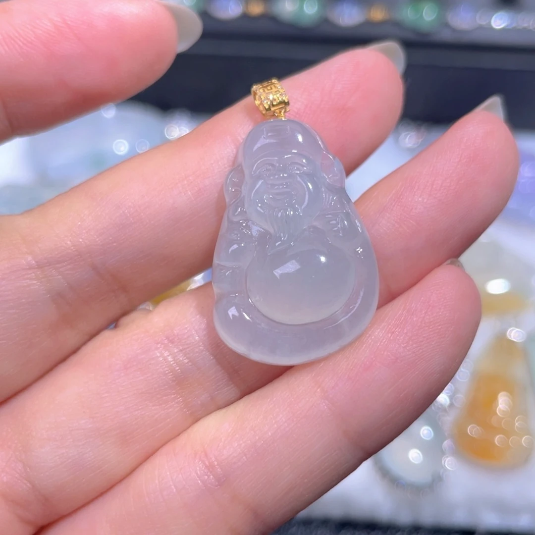 颈饰18K金镶嵌翡翠翡翠