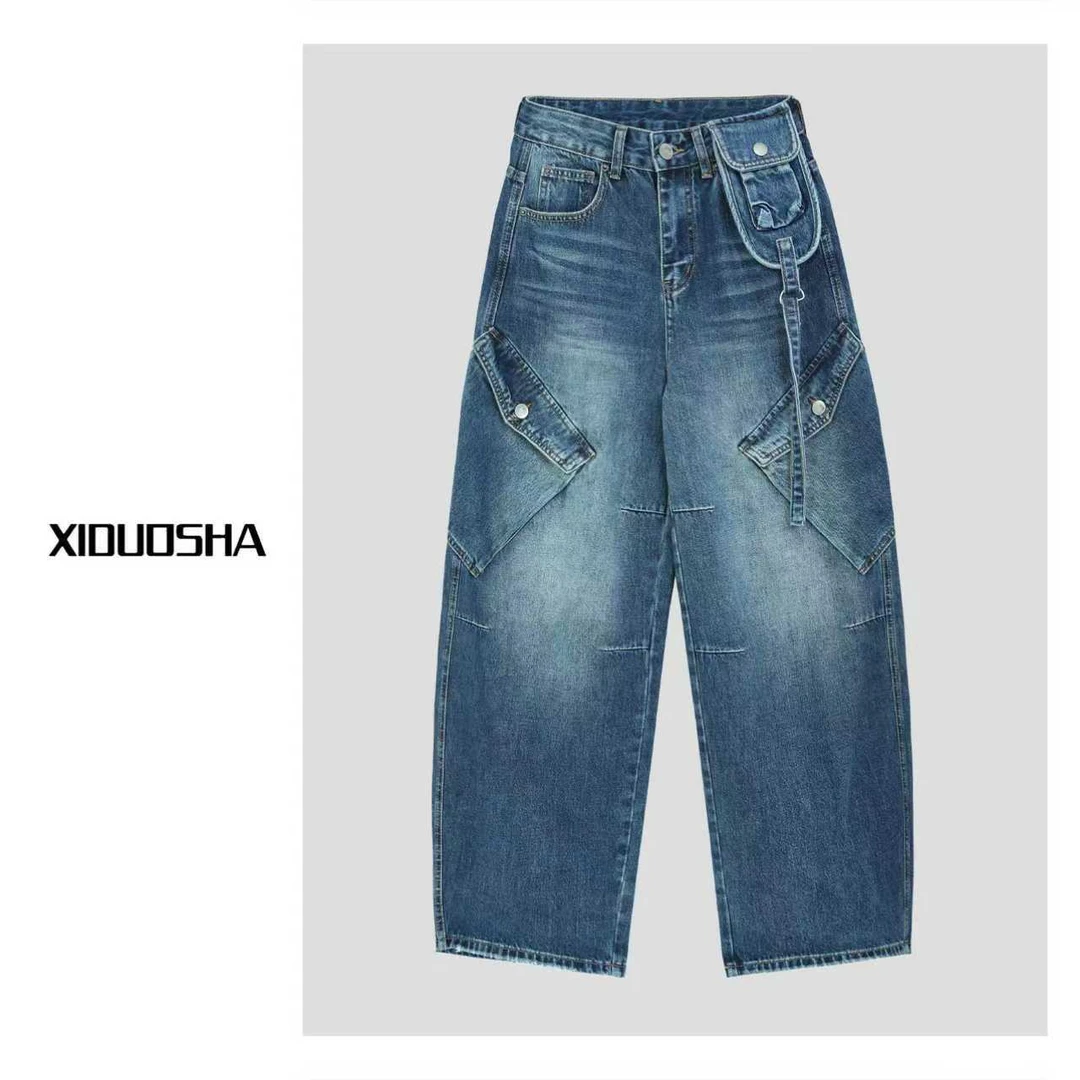 XIDUOSHA/喜朵莎设计款腰带直筒显瘦工装裤 XDS1603