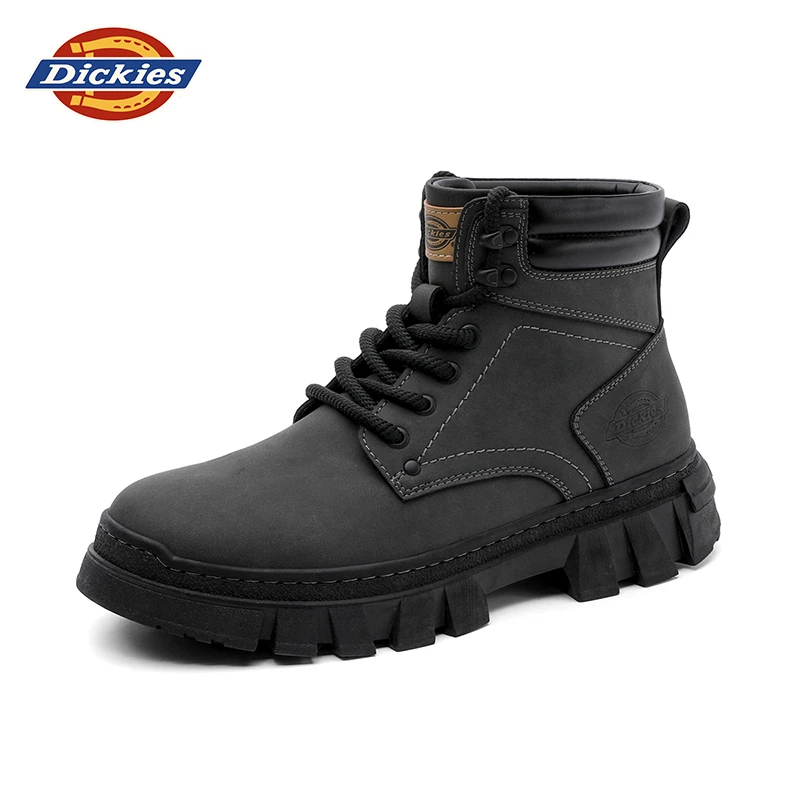 Dickies冬季马丁靴男休闲户外百搭真皮高帮潮流增高工装男靴子