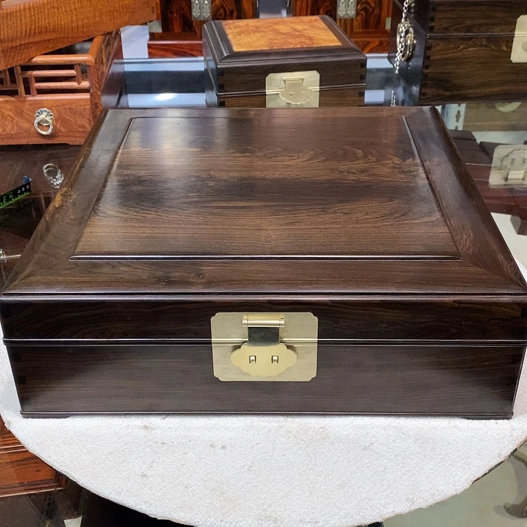 东非黑黄檀（紫光檀）九宫格首饰箱35/35/11