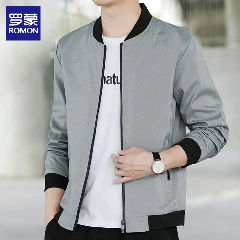 罗蒙男士时尚简约夹克2025年秋季新款宽松休闲痞帅慵懒风外套男装