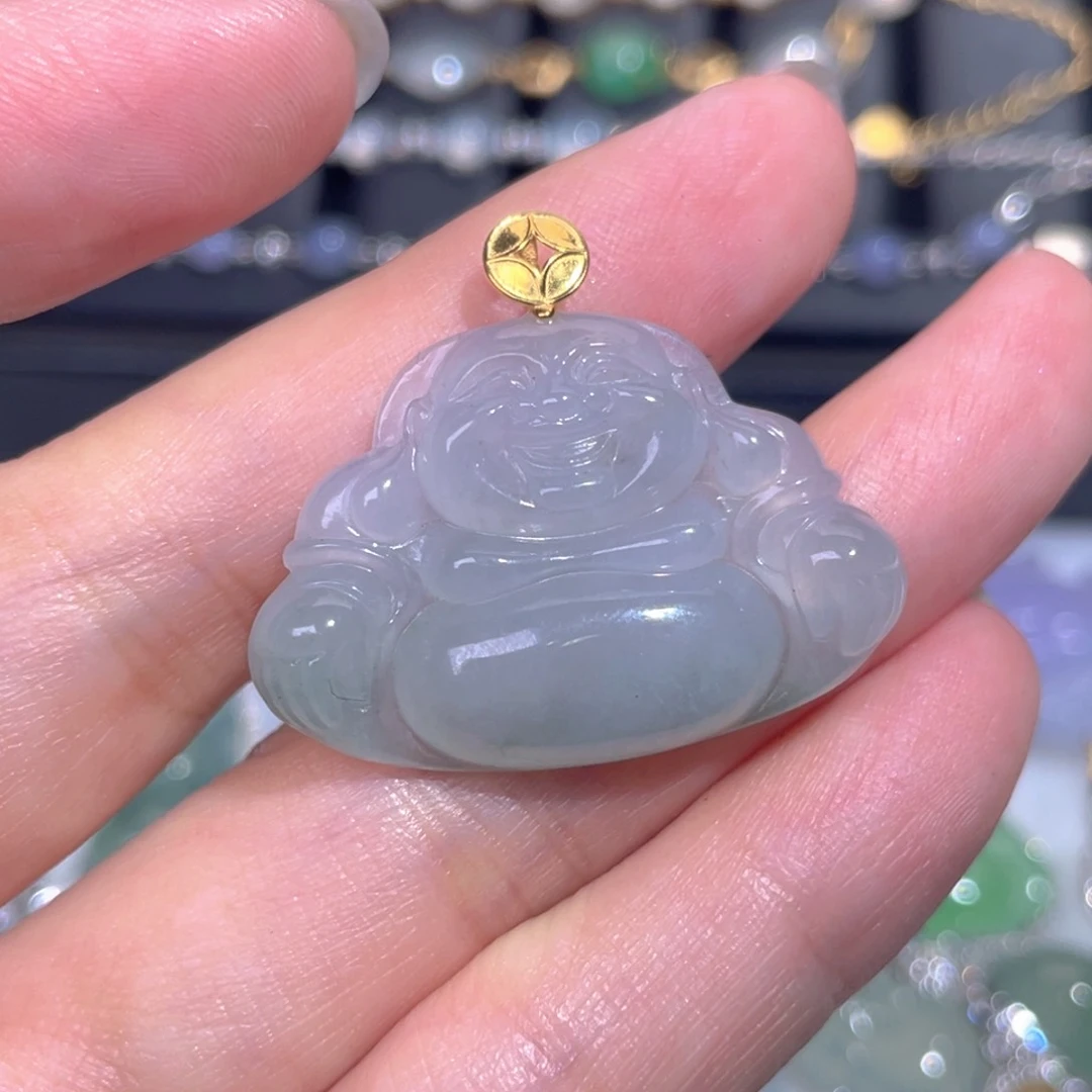 颈饰18K金镶嵌翡翠翡翠