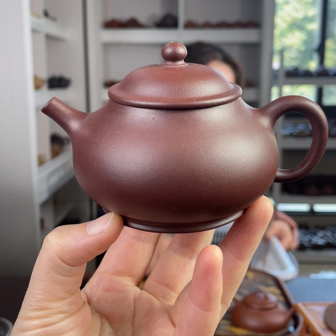 紫砂茶壶深井紫泥潘壶150cc
