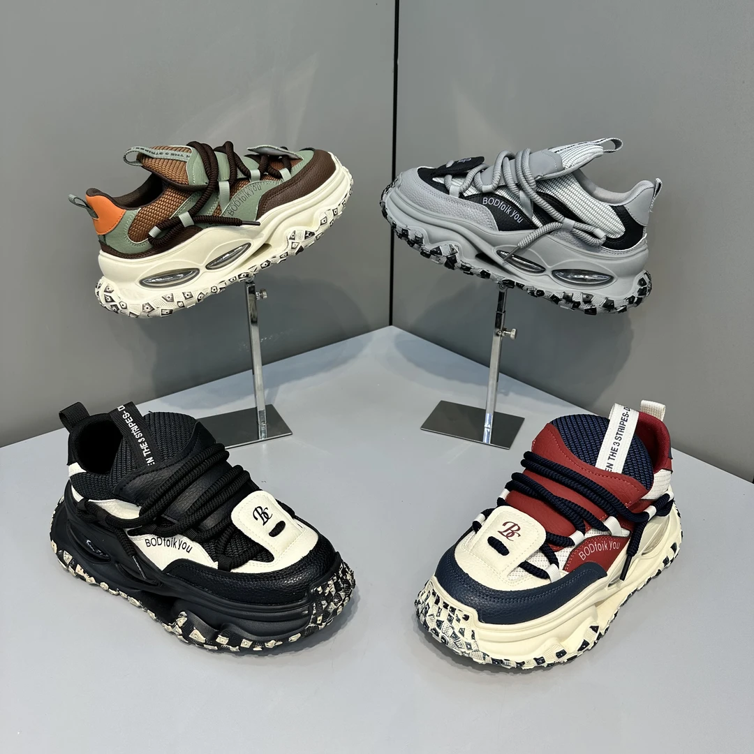 欧洲站潮牌透气男鞋运动鞋百搭厚底时尚系列老爹鞋（皮鞋尺码）