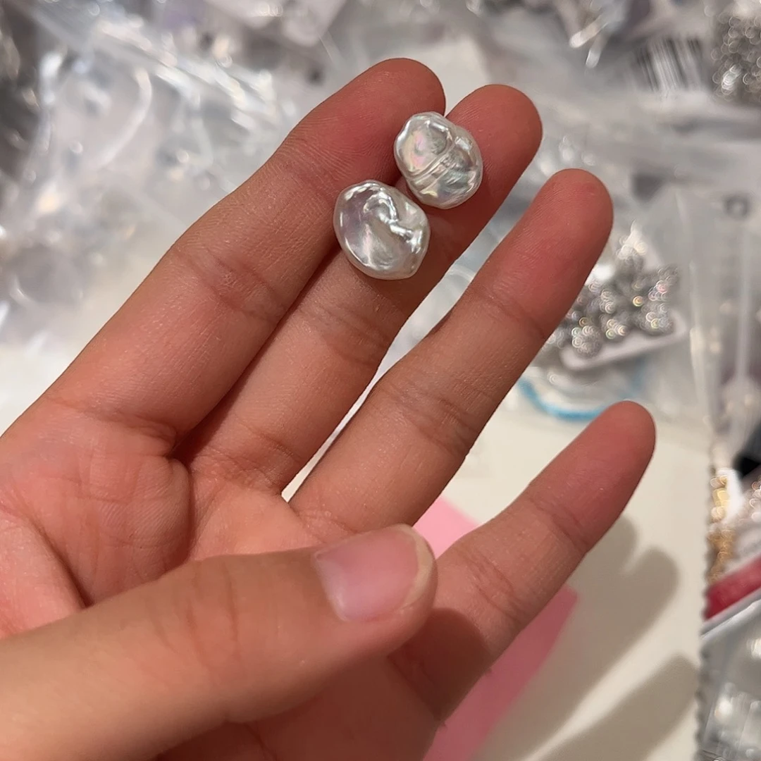 银S925镶嵌淡水珍珠耳饰