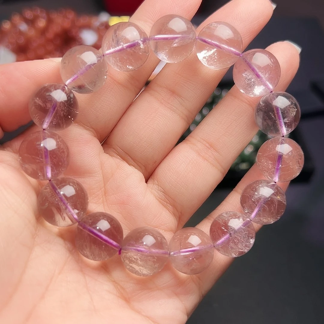 未镶嵌手链水晶14毫米天空之镜紫水晶16号