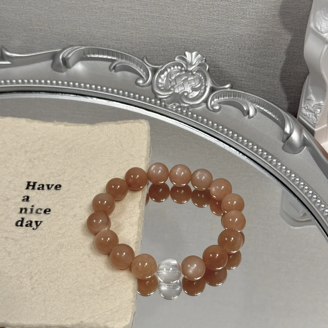 《橙月》橙月光奶白晶手串