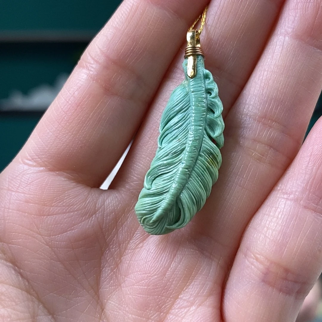 绿松石18K金镶嵌珠宝奇石