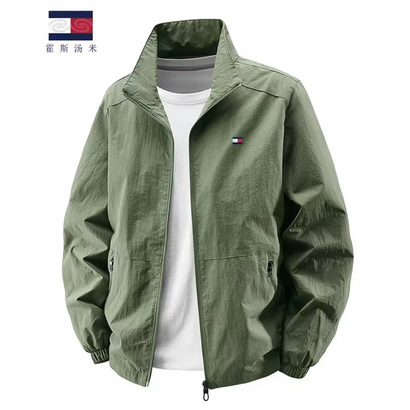 霍斯汤米正品男士夹克外套春秋新款时尚休闲立领茄克男装百搭上衣