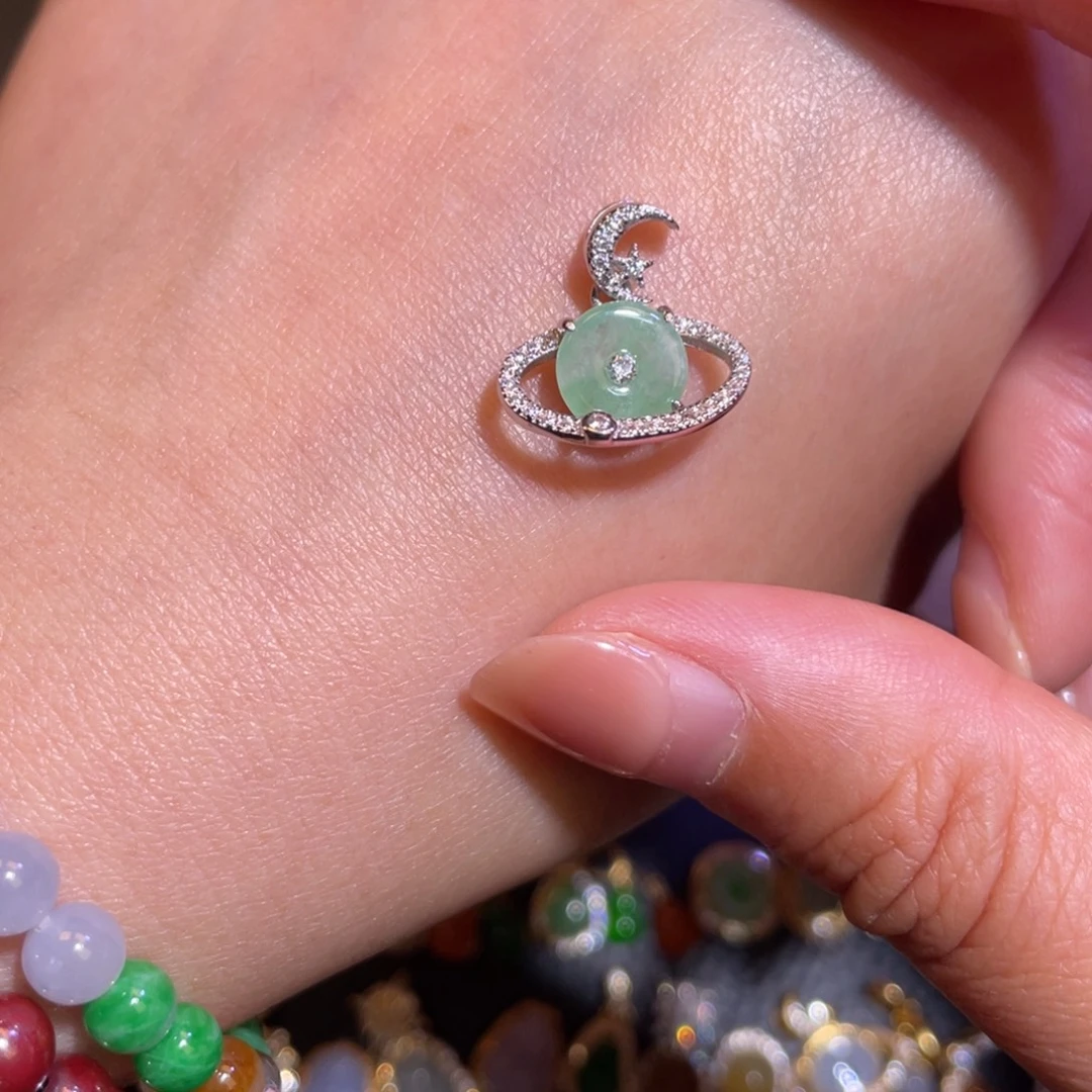 翡翠银S925镶嵌颈饰