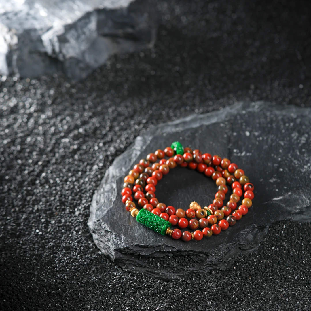 『博姐』·锦运丨南红皮浆料18K金传世级手串约6mm*S6904多圈多戴款