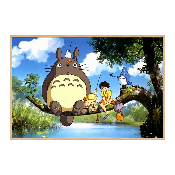 千与千寻龙猫diy数字油画解压手工填色手绘涂色卡通油画装饰画