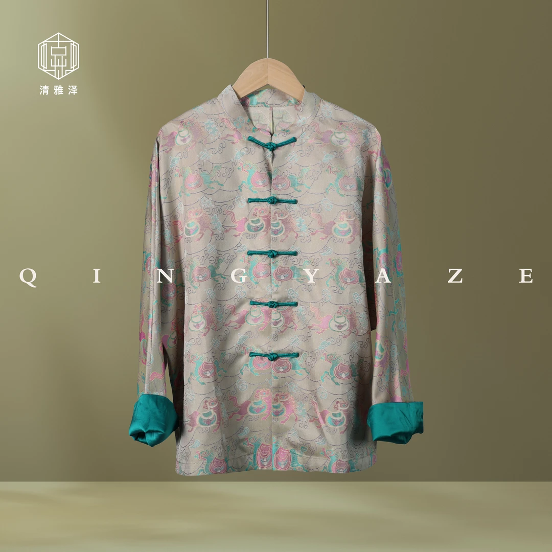 马上有钱！真丝异色罗新中式上衣！GZ4294