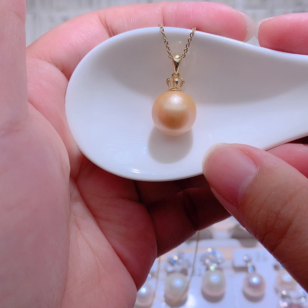 银S925镶嵌吊坠(赠链)淡水珍珠CC13mm
