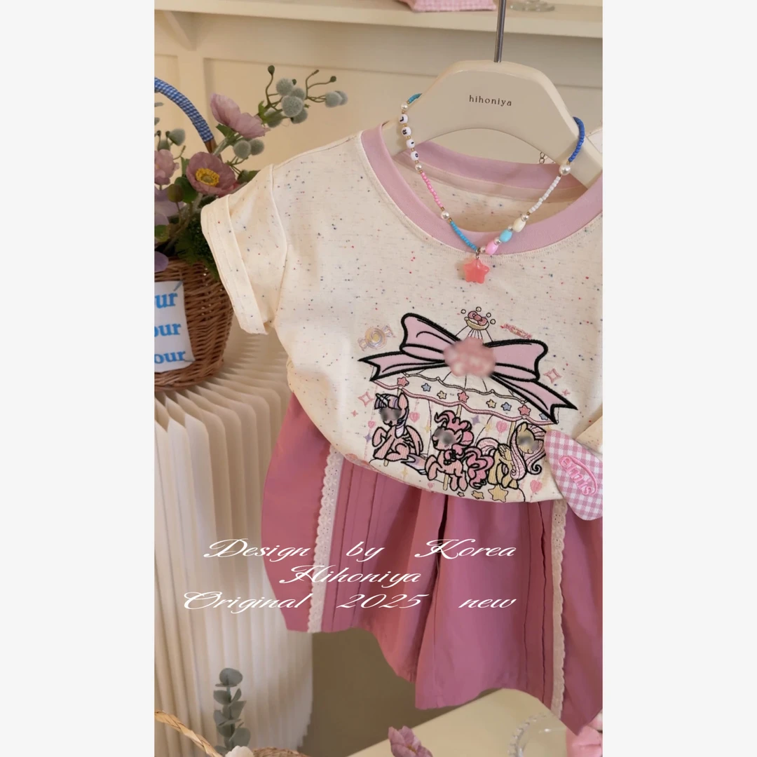 【宝莉儿】二Hihoniya~2025春季欧若风宝宝小马宝莉韩版短袖