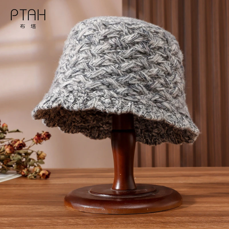 布塔渔夫帽子女秋冬新款羊毛呢礼帽高级感显脸小帽子盆帽PT8029