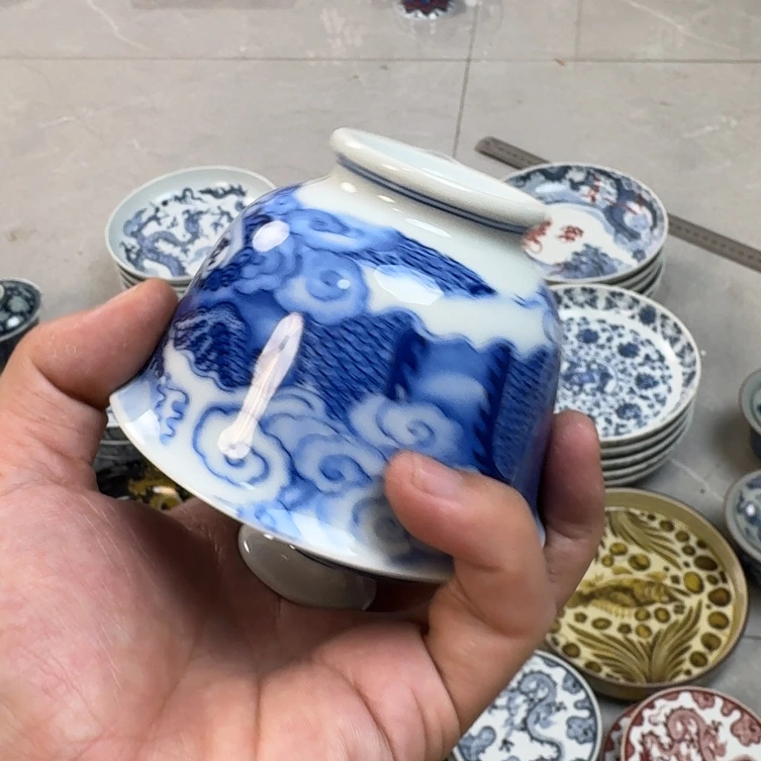 『***』杯腾龙献宝两才盖碗