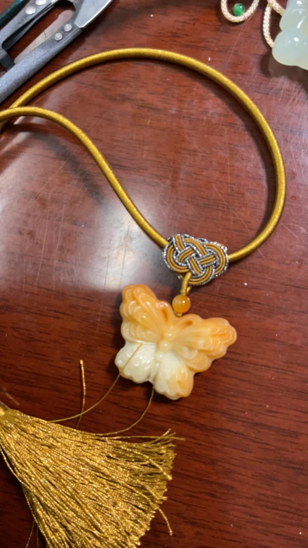 手工岫玉白冰扎基
