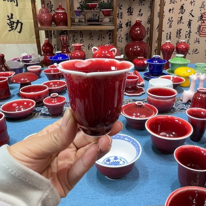 景德镇陶瓷花口闻香杯