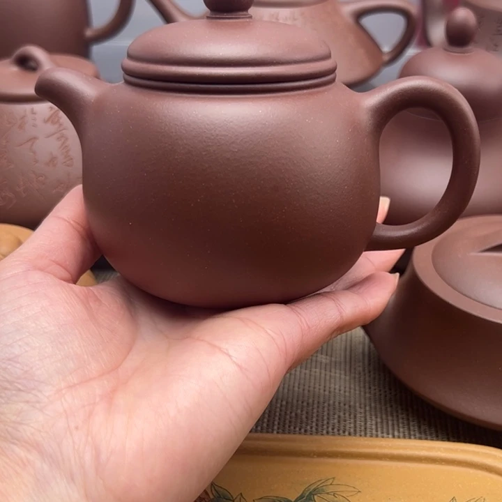 茶壶紫砂原矿紫泥匏尊壶