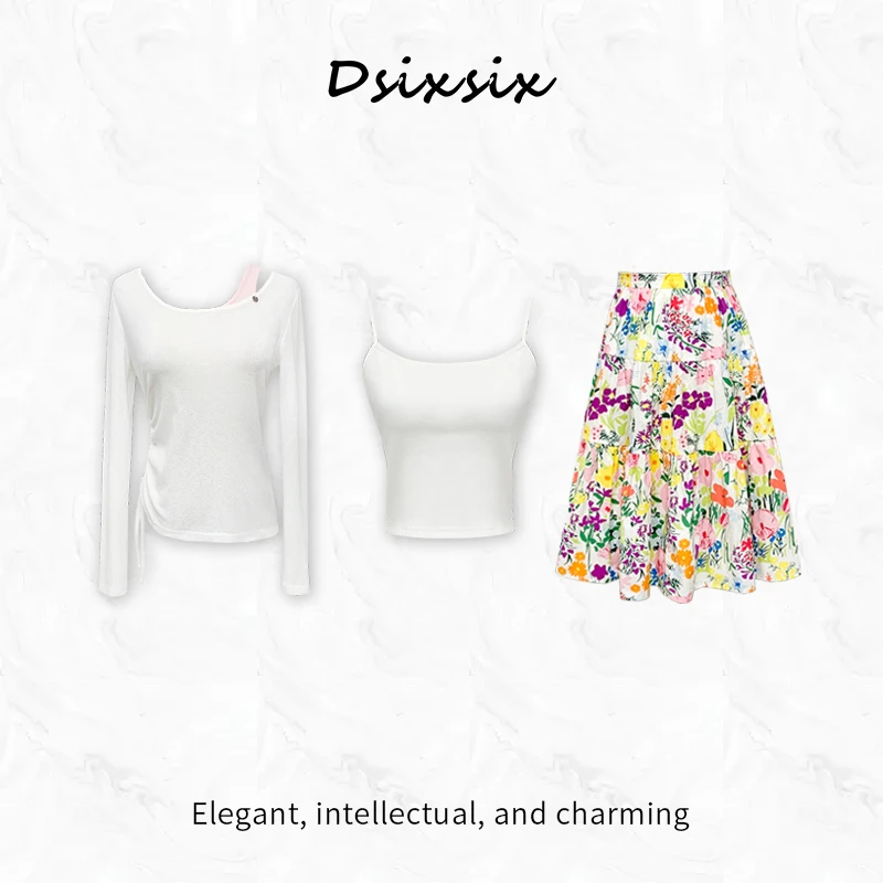 Yeah Me/也觅【时光定格】春夏新款温柔气质百搭碎花显瘦半身裙套装