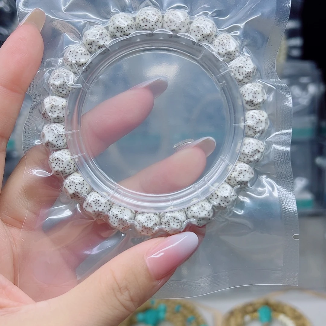 手串星月菩提原白10*9雕刻手工无相星点好