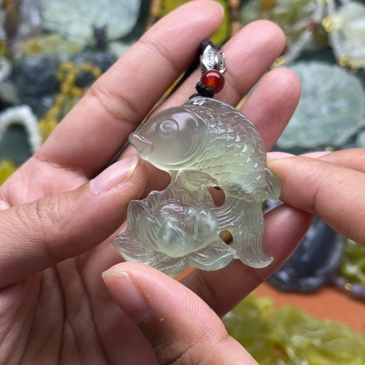 未镶嵌岫玉吊坠毛衣链锁骨链