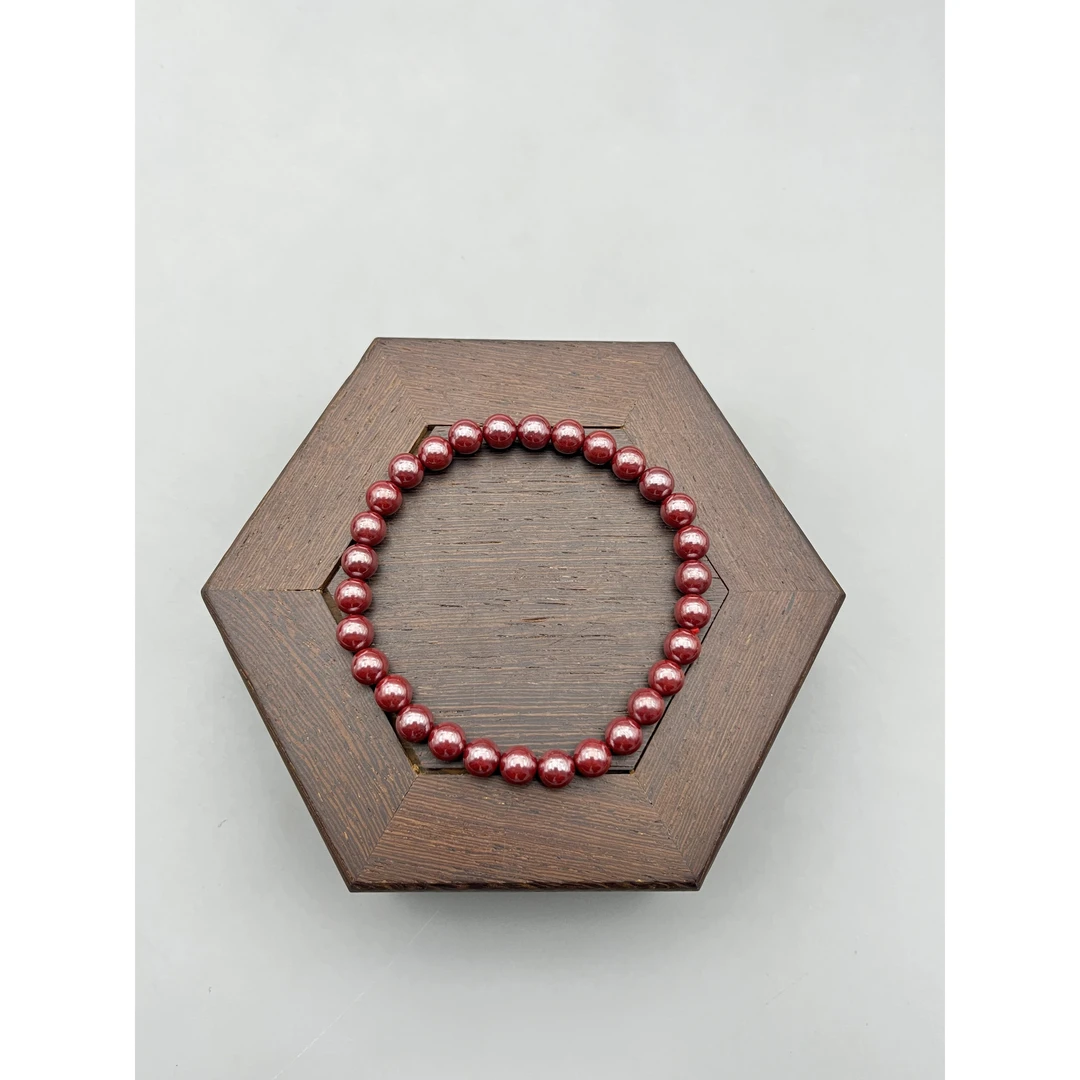 含辰砂工艺品YKS001-6MM朱砂原矿单圈手串