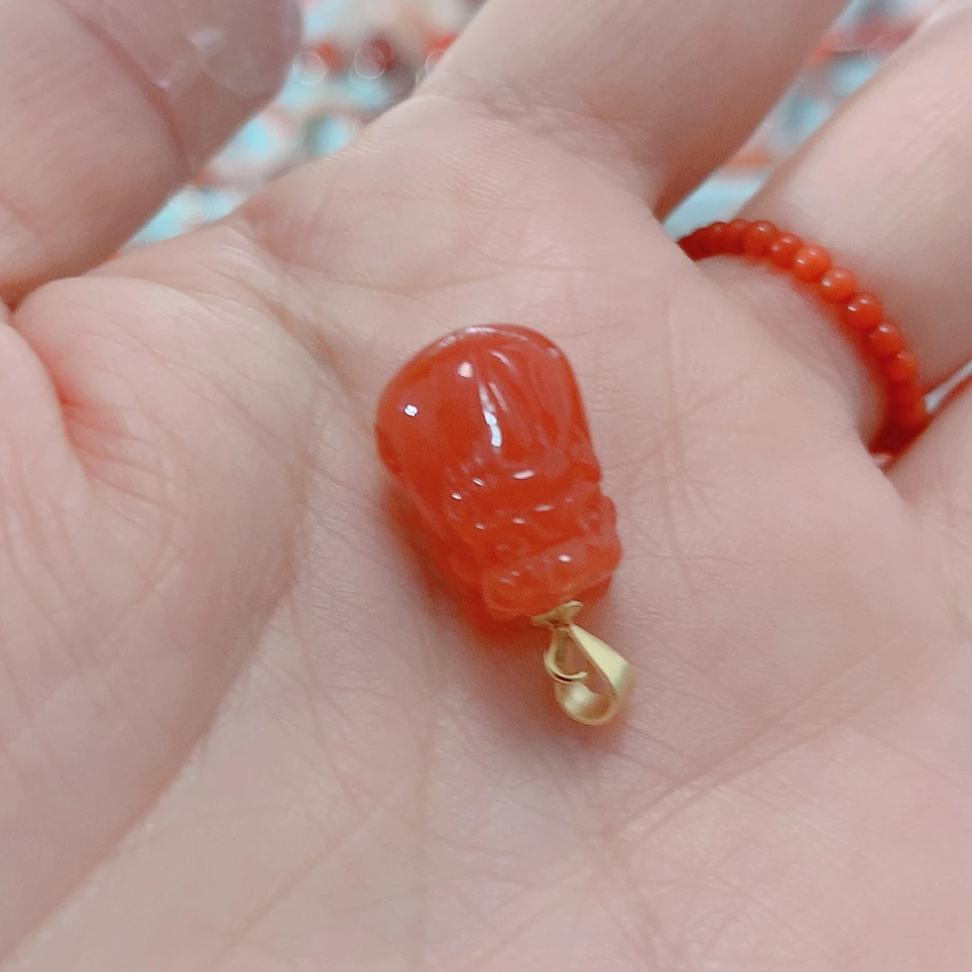 南红玛瑙吊坠(不含链)银S925镶嵌