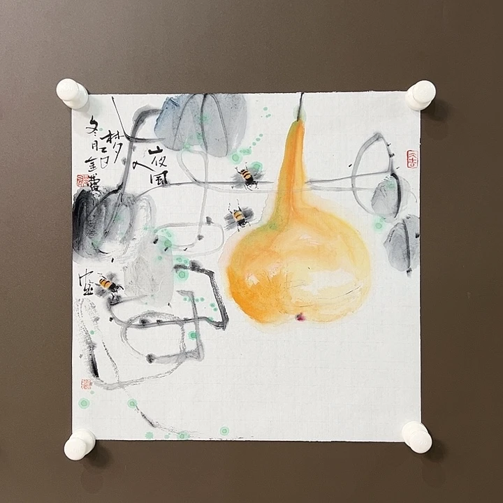 国画郁金蕾   手绘原创