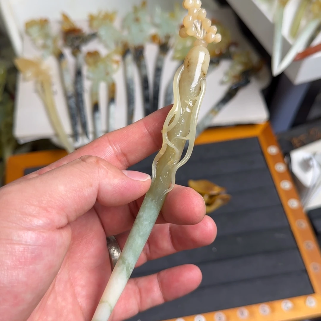 未镶嵌蛇纹石玉发饰