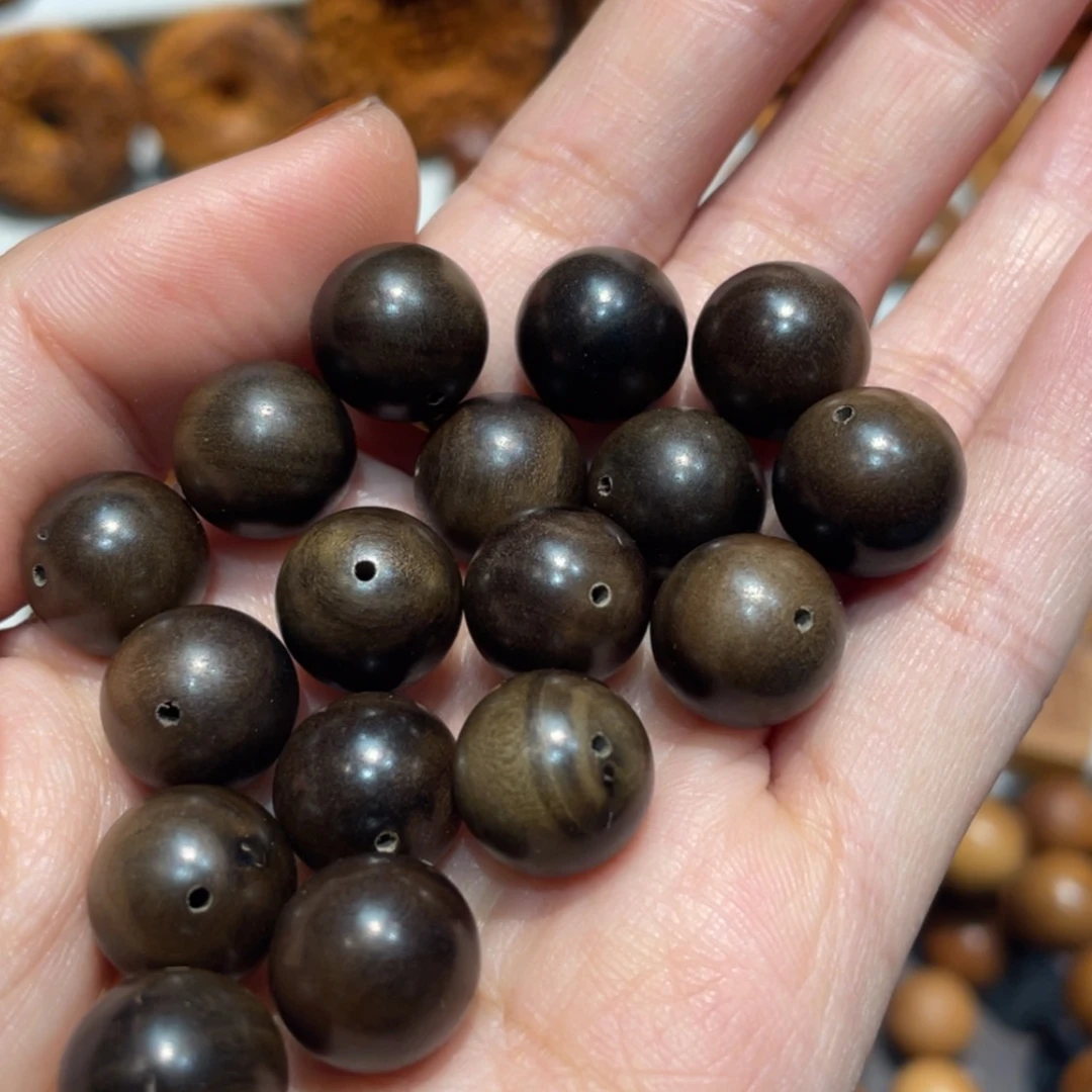 【闪购商品】檀香木手串/手链白****痣1.2阴沉瑕疵浮无相珠子