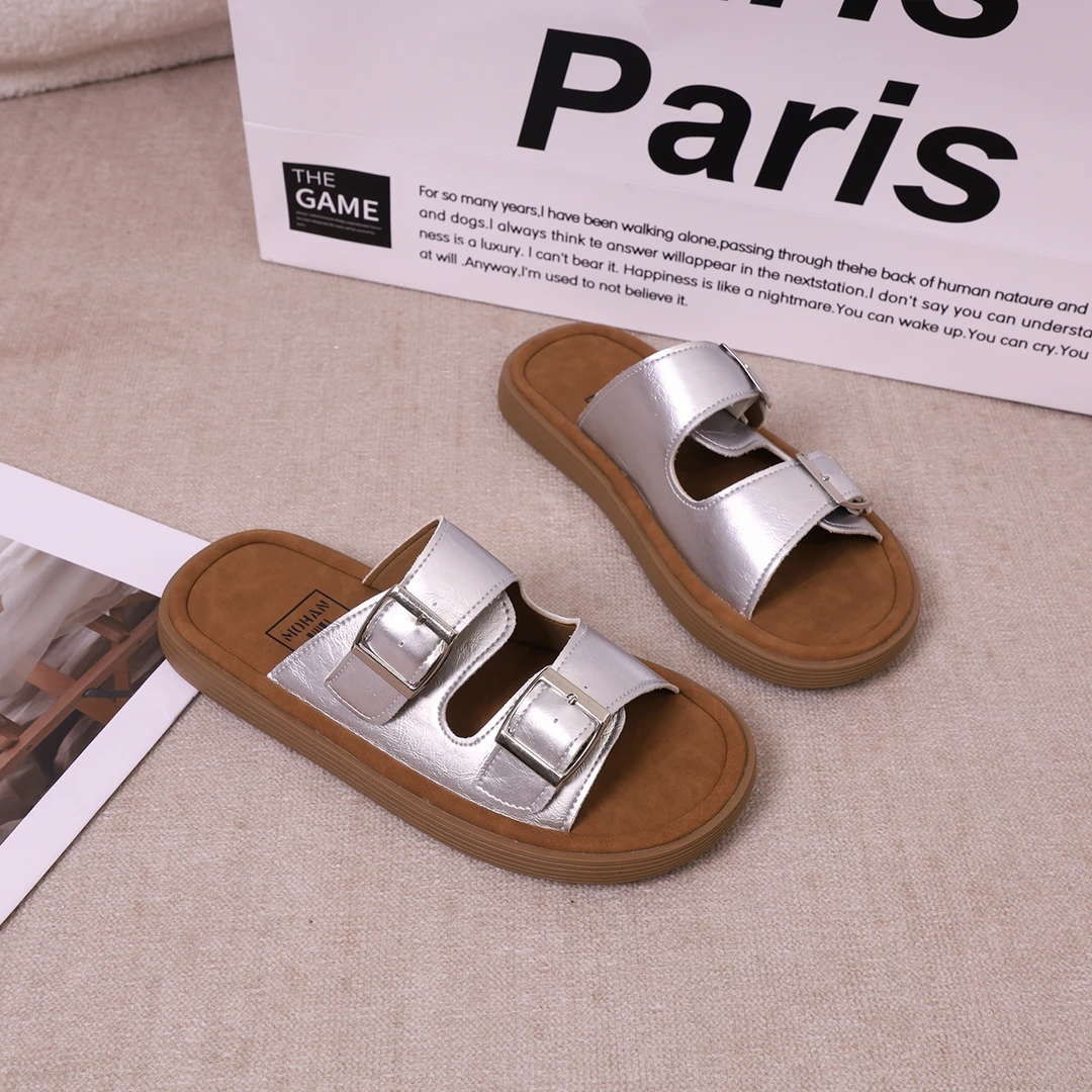 拖鞋女外穿2025年夏季新款时尚百搭平底防滑沙滩一字凉拖鞋ins