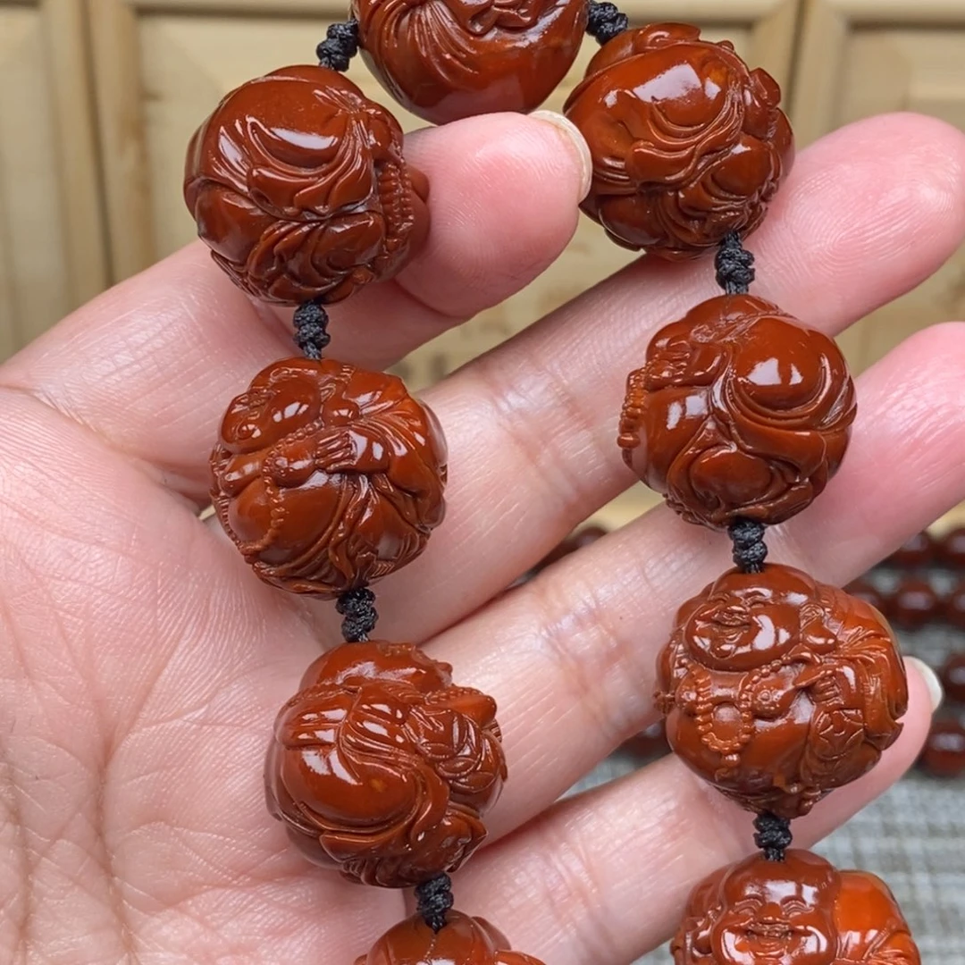 半***云橄榄核吊坠弥勒23