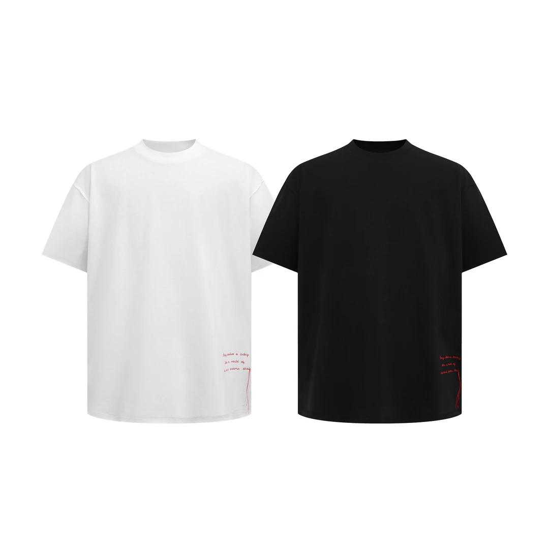 【仙十芭】嘻哈潮牌复古简约字母短袖男女打底宽松休闲百搭重磅T恤