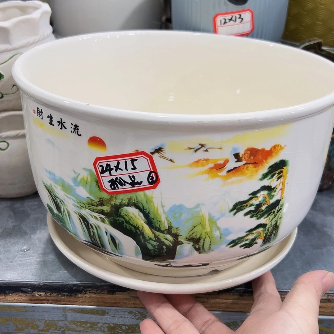 外贸尾单陶瓷花盆凑10米包邮