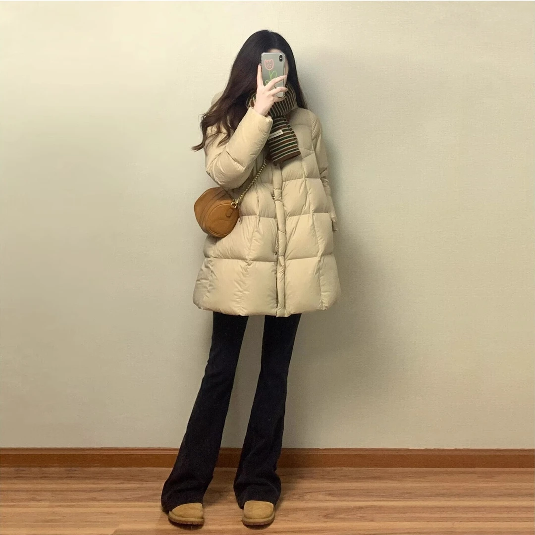 高充绒量巨好看的女2025年冬季新款高级感保暖中长款网红百搭