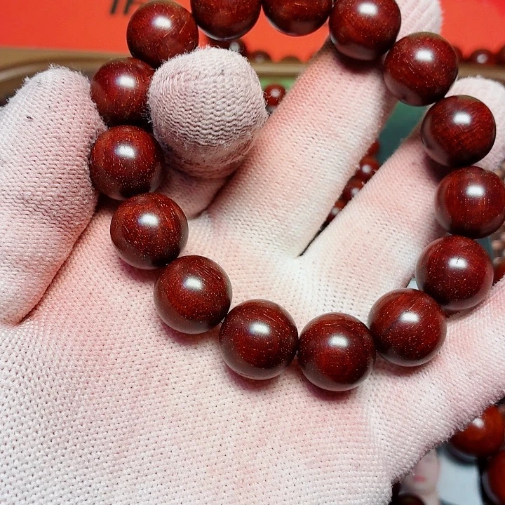 会***鱼手串/手链小叶紫檀1.5龙鳞满金星