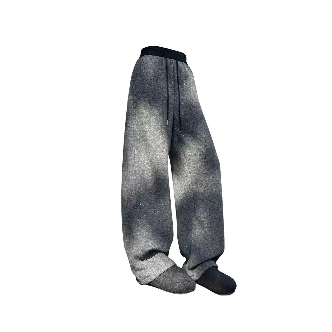 YYJ 27011新款时尚重工亮片抽绳松紧腰阔腿裤