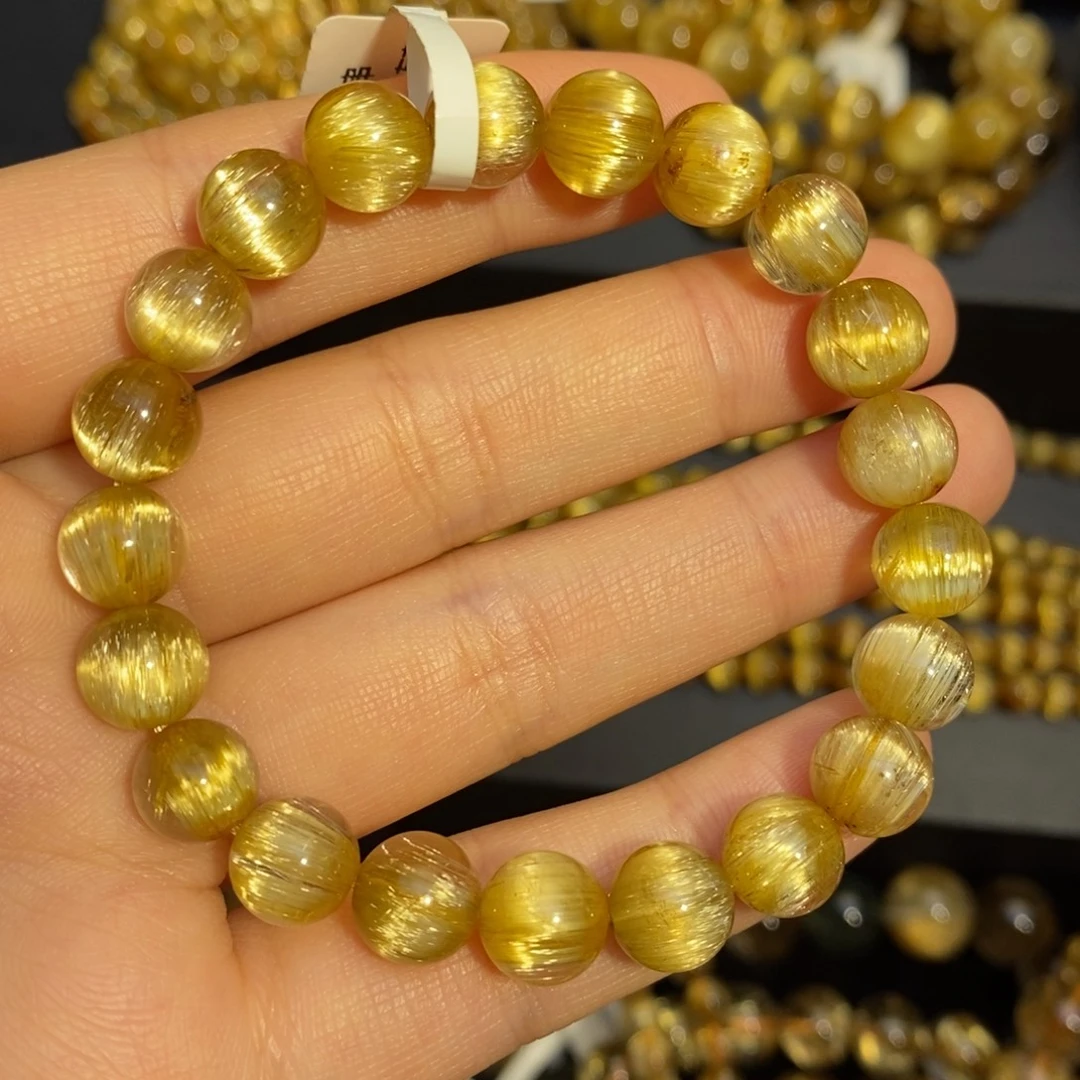 珠宝半成品未镶嵌水晶发晶手串