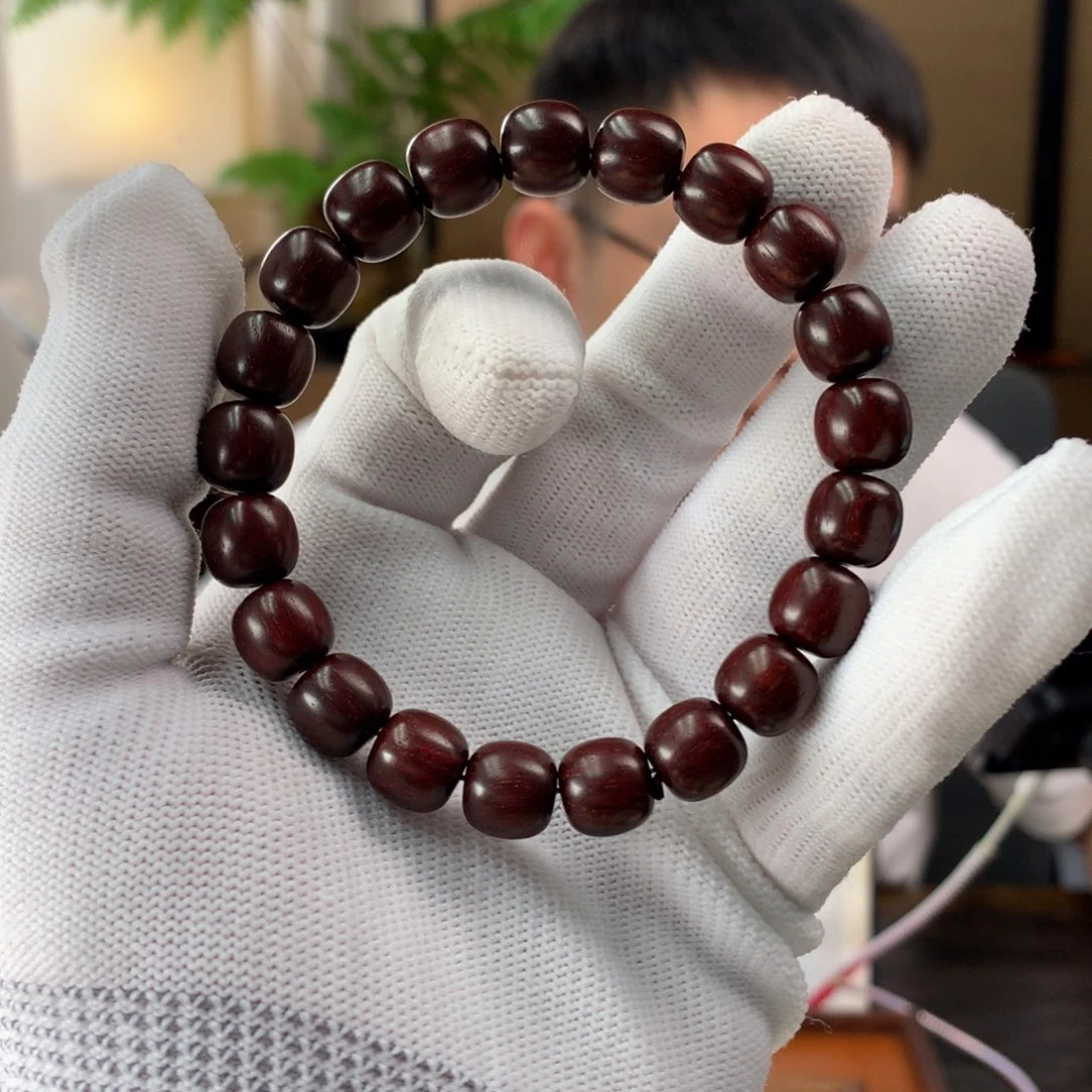 小叶紫檀手串/手链9.5/10mm纯手工打磨
