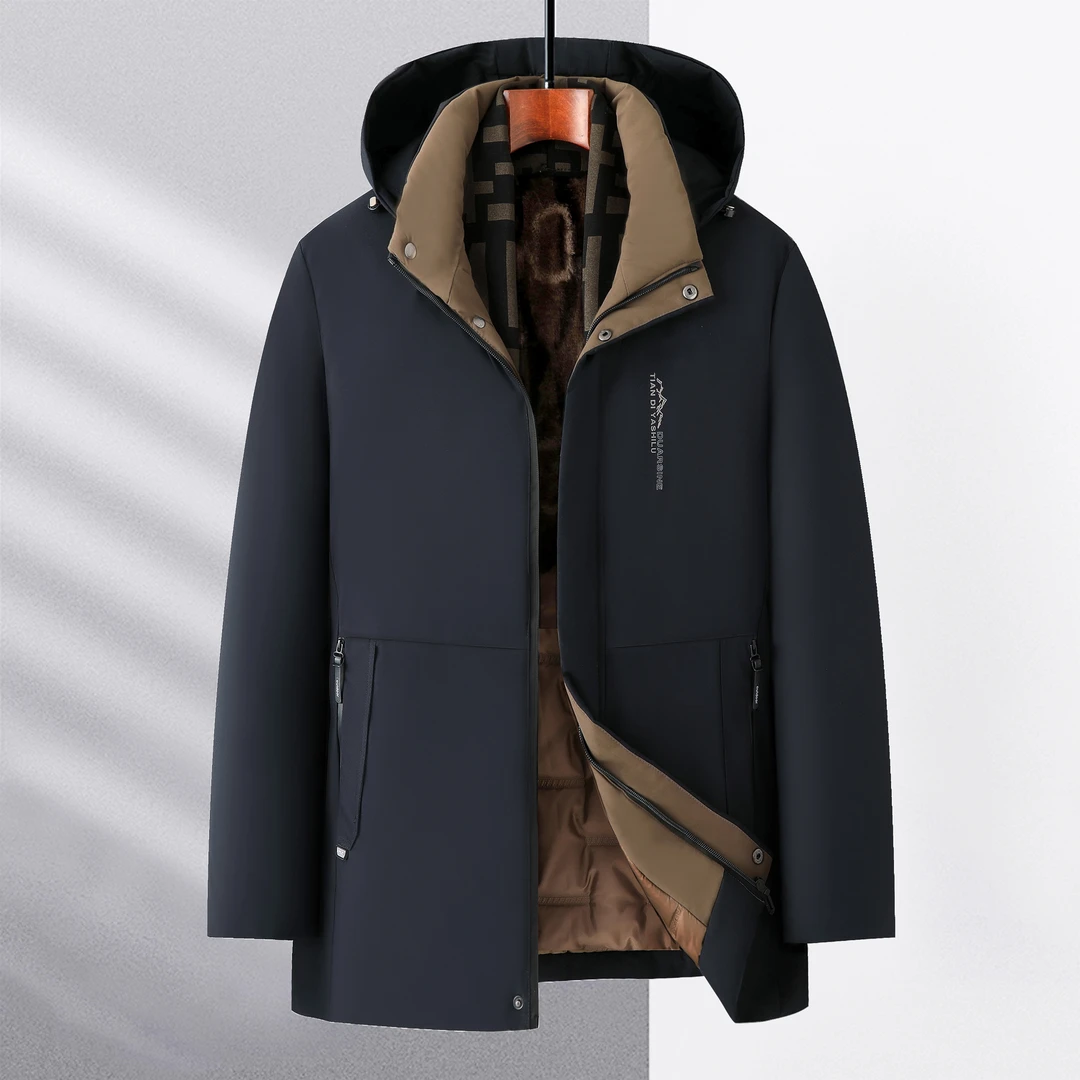 【初冬福利】男士冬季高档棉服时尚休闲加绒加厚保暖可脱卸帽子