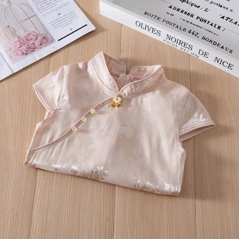 【素锦-旗袍】女童旗袍国风新中式洋气提花旗袍透气夏季夏款文艺