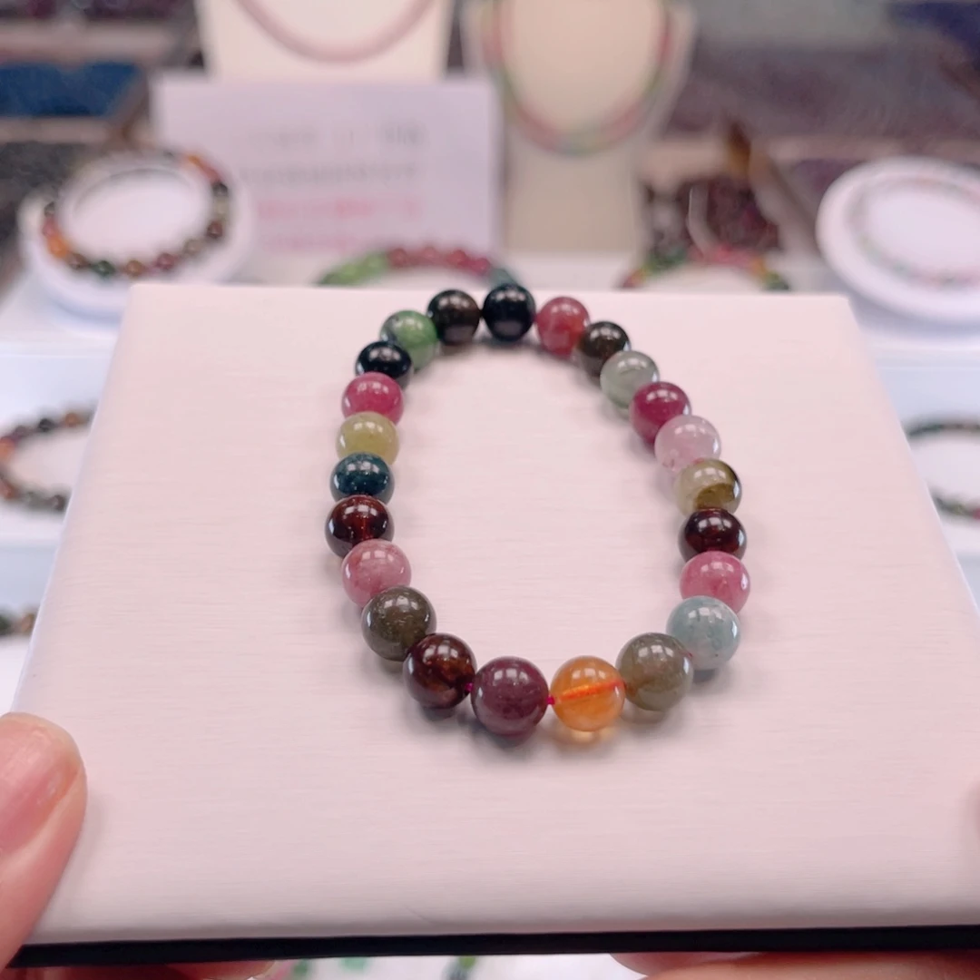 碧玺未镶嵌手串碧玺手串多样性发一