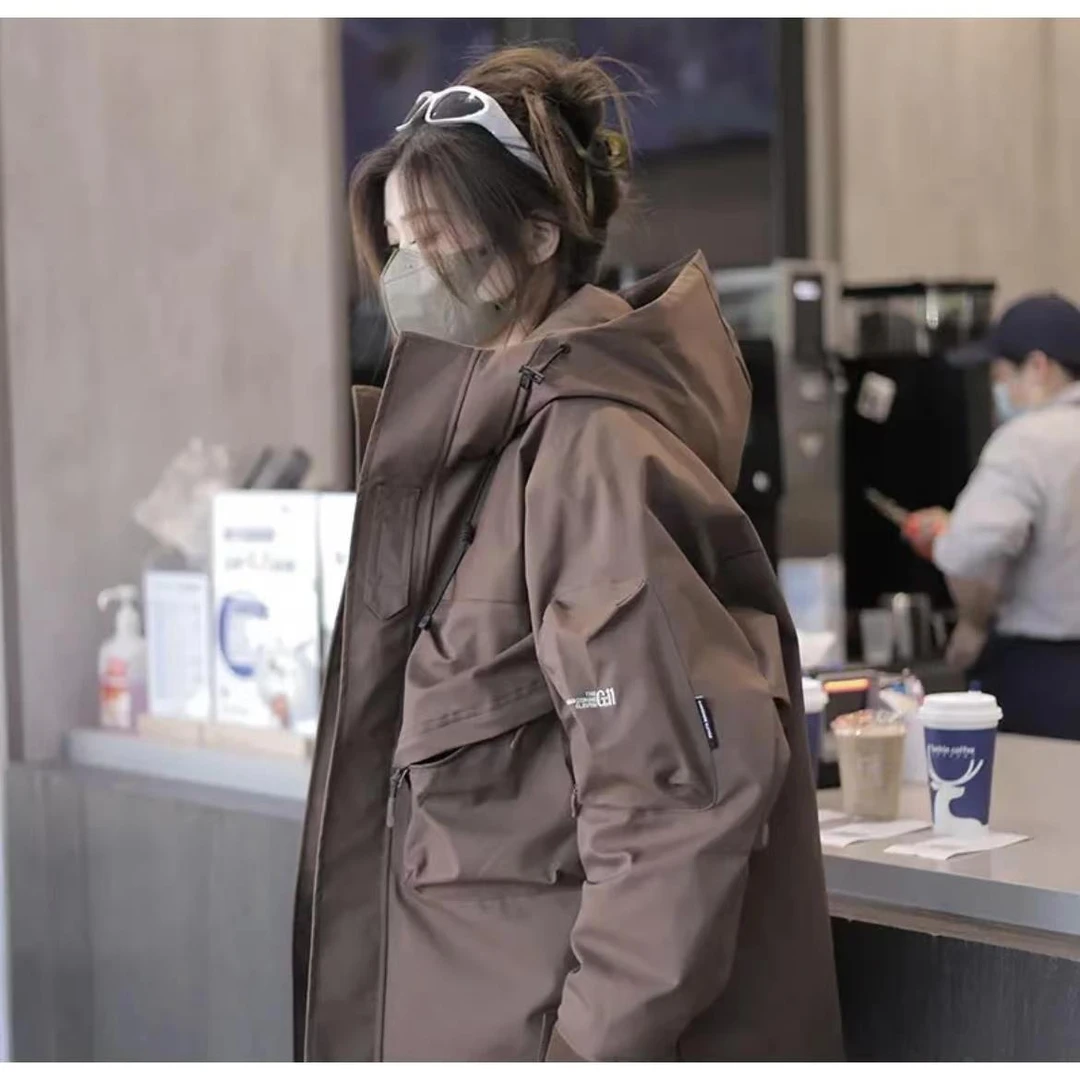 【奥莱断码】反季复古美式工装羽绒服男女同款冬季新款潮牌冲锋衣