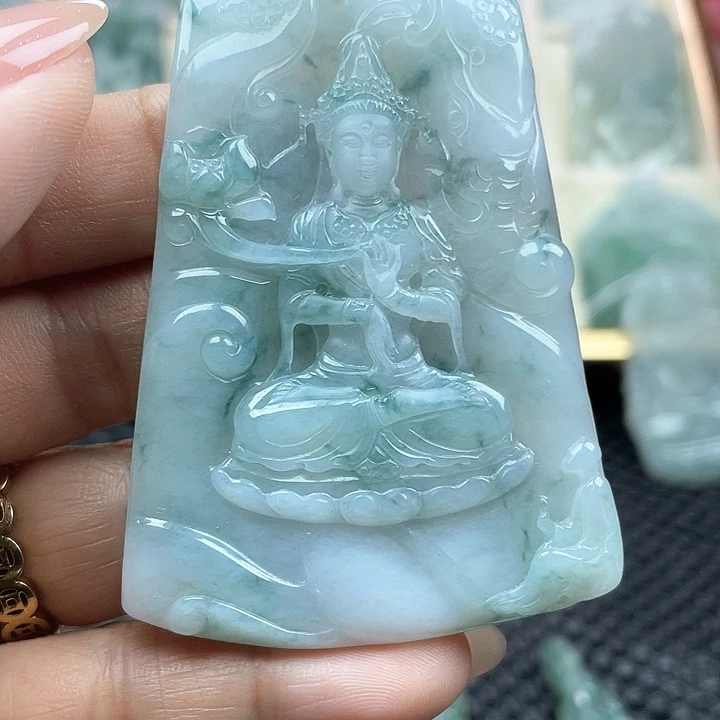 颈饰未镶嵌翡翠天然翡翠普贤