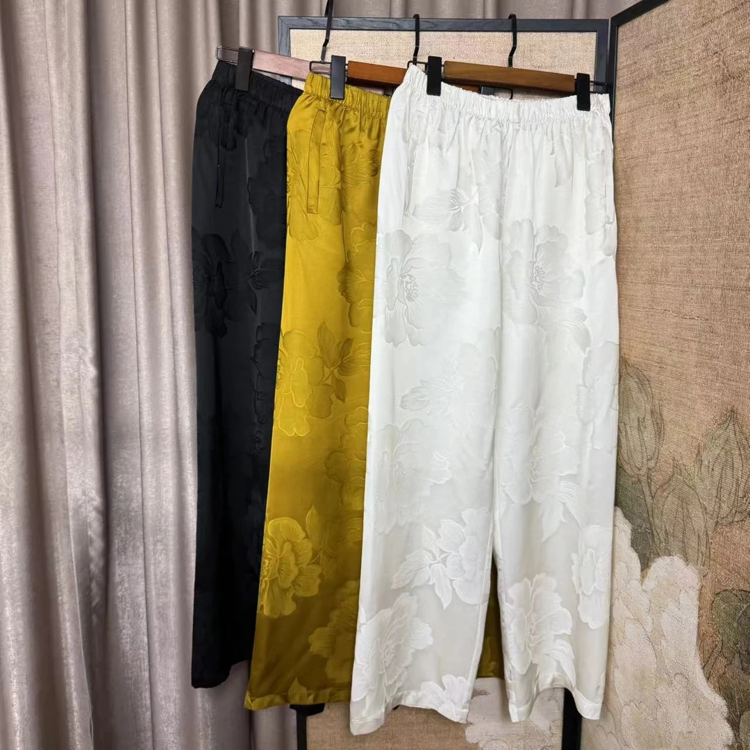 三花·裤-高端定制提花显瘦直筒裤