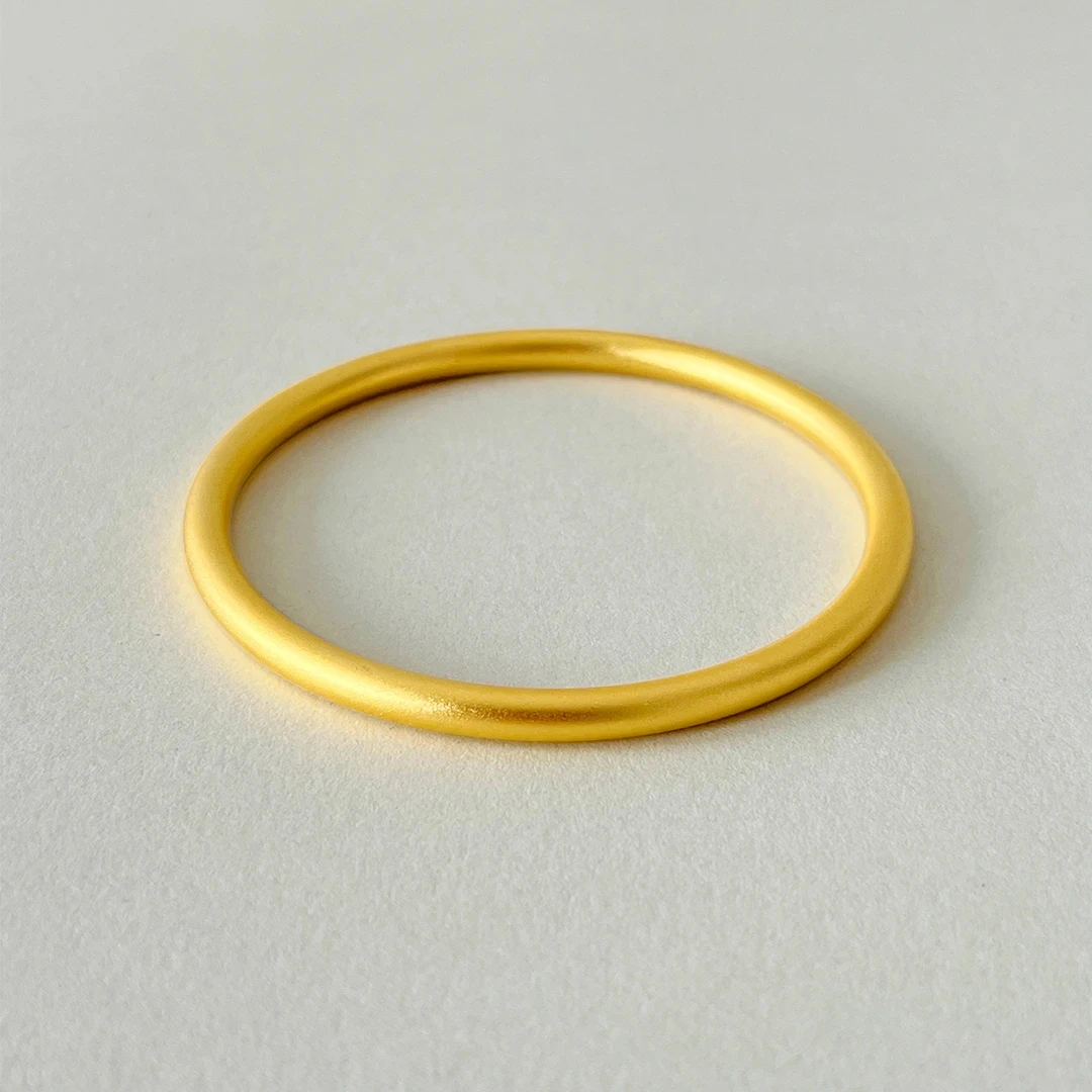 足银手镯 足银999古法素圈手镯磨砂款时尚经典传承简约百搭女款