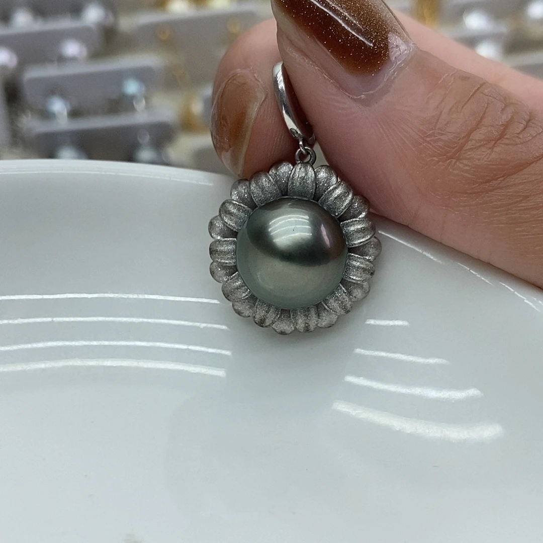 银S925镶嵌吊坠(不含链)海水珍珠