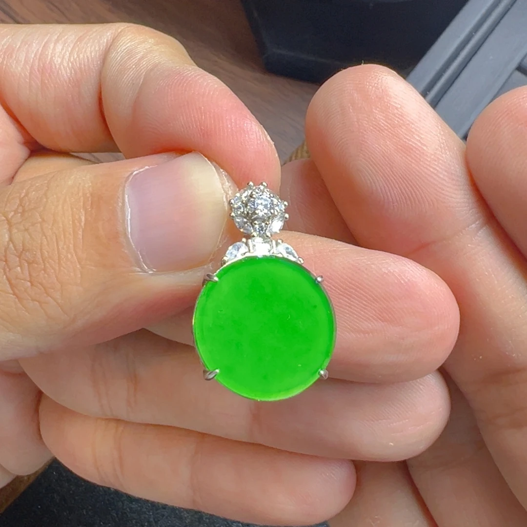 翡翠银S925镶嵌颈饰